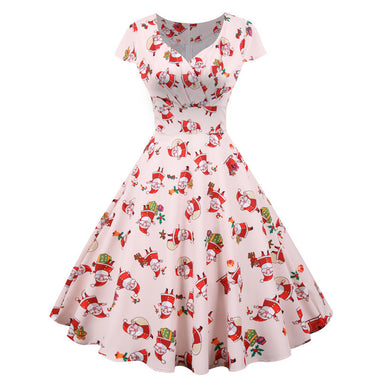 Women's dress Christmas elegant short sleeve