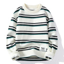 Men's Sweater Pullover Knitted Elegant Striped Thickened Winter Knitwear