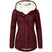 Women's coat with pockets hooded solid plush thickened zipper long sleeves
