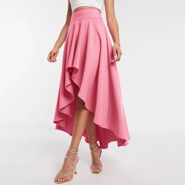 Women's skirt elegant asymmetrical high waist