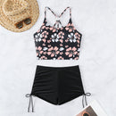 Women's Swimwear bikini set 2 Piece floral Print Tankini stretch Boxer