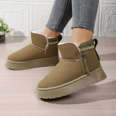 Comprar caqui Botines elegantes con cremallera lateral y suela gruesa 