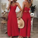 Women's Jumpsuit Elegant Casual Strap Bow Back Detail Chic