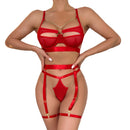 Women's lingerie set three pieces elegant hollow sexy-5