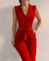 Women's Jumpsuit Elegant Slim Sexy Sleeveless Lace Up with Pocket