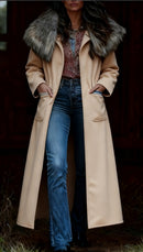Women's Coat Elegant Long Warm American Winter Style Luxury Look-4