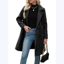 Women’s Coat Elegant Slim-Fit Mid-Length Double-Breasted Turn-Down Collar-3