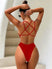 Women's Swimwear one-piece elegant cross bandage Monokini