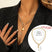 Women's Necklace thick with shiny lock and key pendant accessories