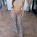 Women's High Elastic Flared Bodycon Pants Slim Sexy Printed Trousers