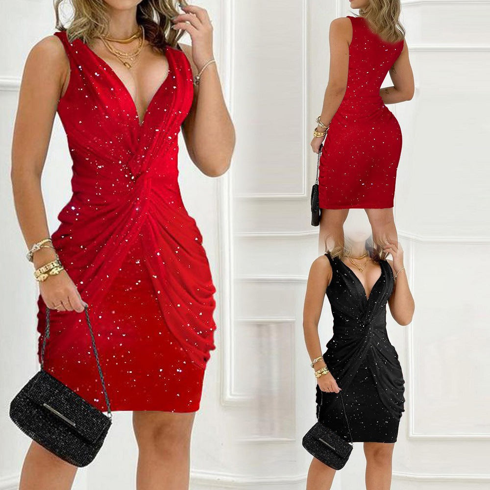 New Red Evening Dress Party Exclusive Strapless Sleeveless, Prom Cocktail