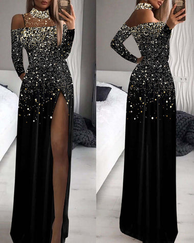 Women's Wedding Jumpsuit Elegant Shiny Party Mesh V Neck Slim