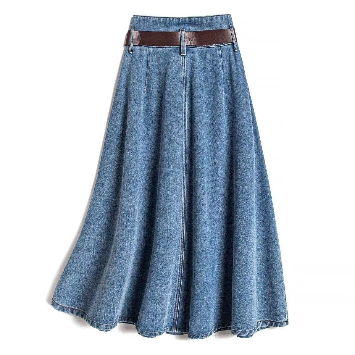 Women's long skirt denim elegant trapeze slimming