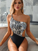 Women's swimwear one-piece elegant snake stitched