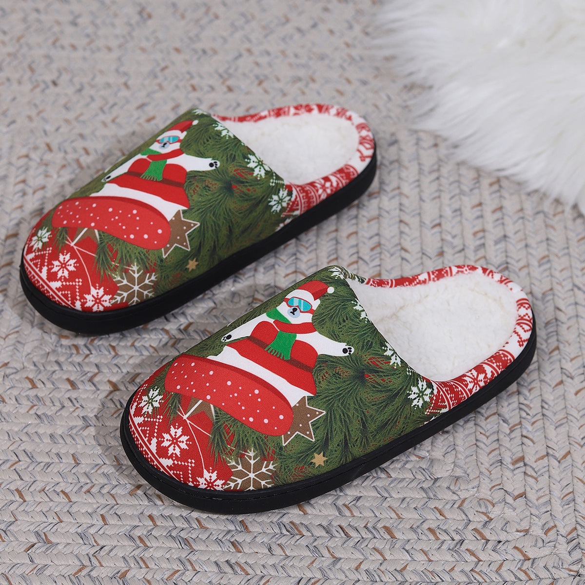 Women's slippers Christmas printed elegant