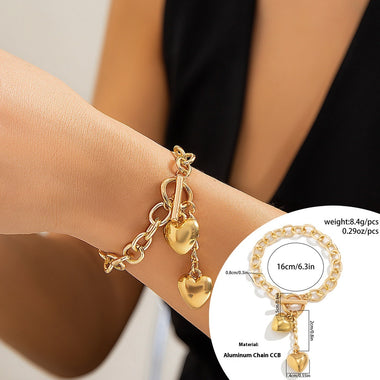 Women's Necklace thick with shiny lock and key pendant accessories