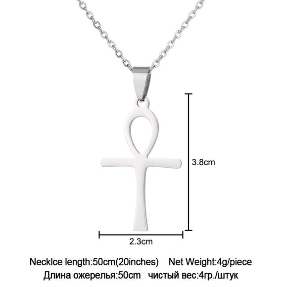 Collier élégant pendentif croix en acier inoxydable unisexe