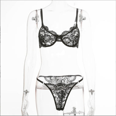 Acheter noir Ensemble de lingerie pour femme armatures en dentelle élégante