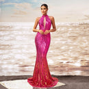 Women’s Mermaid Gowns Sequined Elegant Off Shoulder Evening Dress