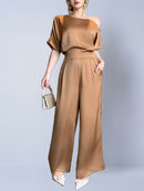 Women's Jumpsuit Elegant Asymmetrical Silky Fit Party Wear