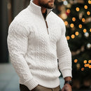 Men's Sweater Knitwear Half Zipper Coat Solid Color Twisted Thickened