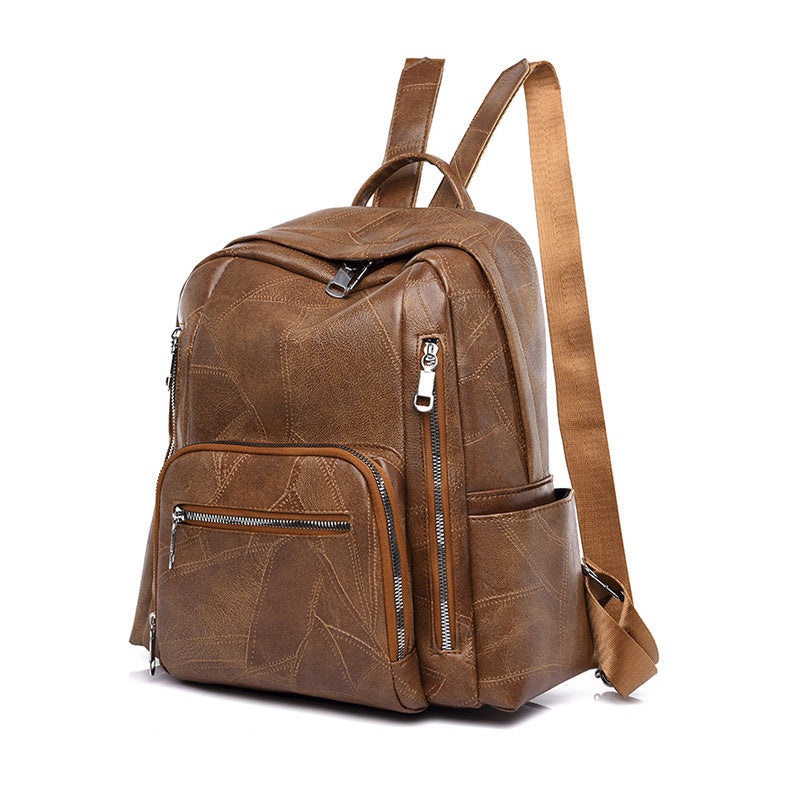 Women's backpack leather high quality large capacity travel