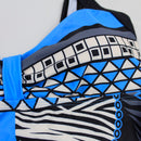 Women's swimsuit one-piece elegant strap retro printed