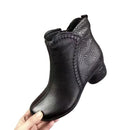 Women’s Ankle Boots Leather Elegant Soft-soled Chunky Heel Warm Fleece-5