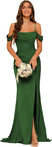 Women’s Mermaid Gown Bridesmaid Satin Off Shoulder 
