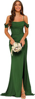 Women’s Mermaid Gown Bridesmaid Satin Off Shoulder 