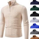 Men's Sweater Pullover Knit Elegant Casual Slim Fit Mock Neck Zipper