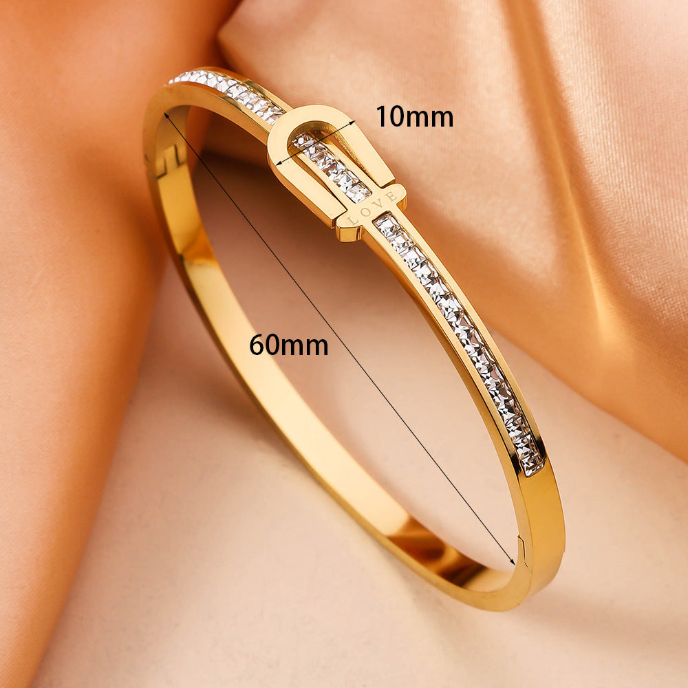 Women's Bracelet stainless steel gold plated elegant fashionable love