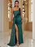 Women's Dress evening sequined high slit sexy elegant Off Shoulder