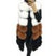 Women's Vest Coat in fox fur with square panels elegant long and warm