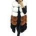 Women's Vest Coat in fox fur with square panels elegant long and warm