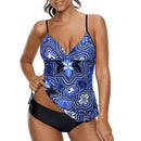 Women's swimsuit Tankini split elegant print