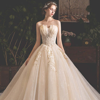 Women’s Wedding Dress Mori Style Corset Tube Top Trailing Skirt