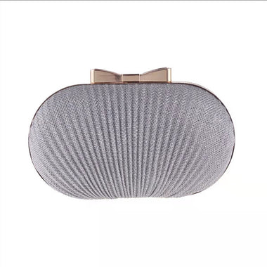 Women's handbag elegant oval beaded clutch with knot evening