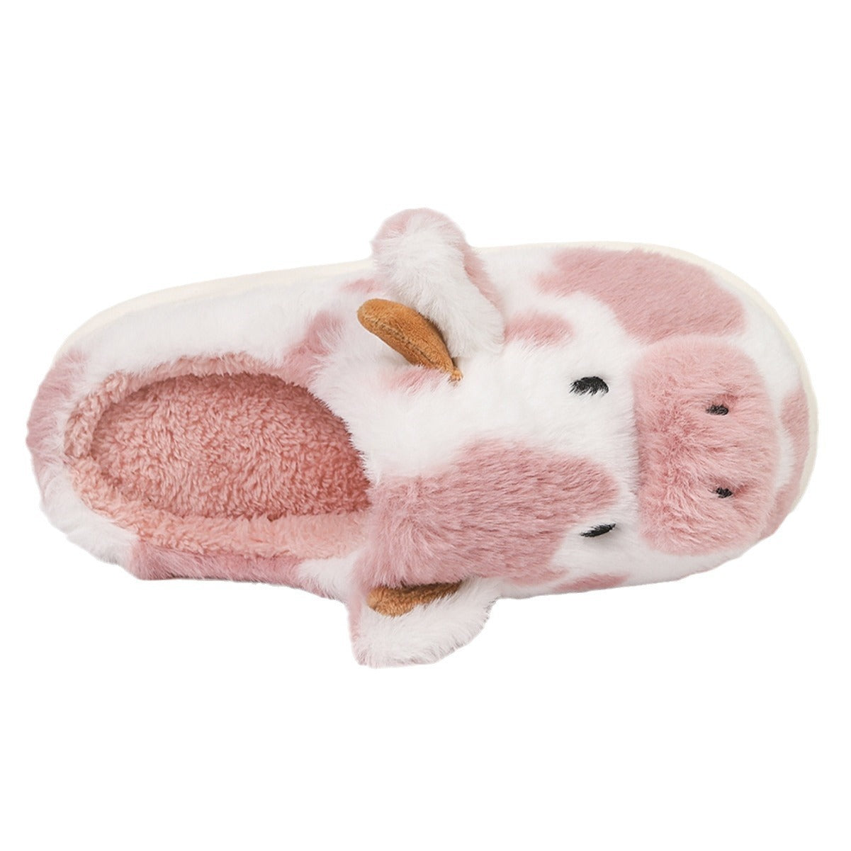 Women's slippers cow plush elegant warm non-slip