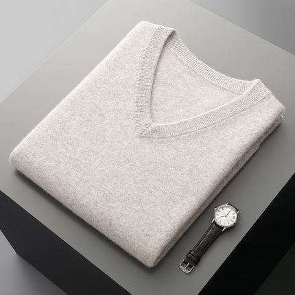 Men’s Sweater Vest Elegant Ribbed Knit Sleeveless V Neck Business Style