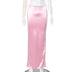 Women's maxi skirt  satin  elegant high waisted side slit