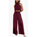 Women's 2-Piece Sleeveless Top And Wide-Leg Pants Set Summer Outfit