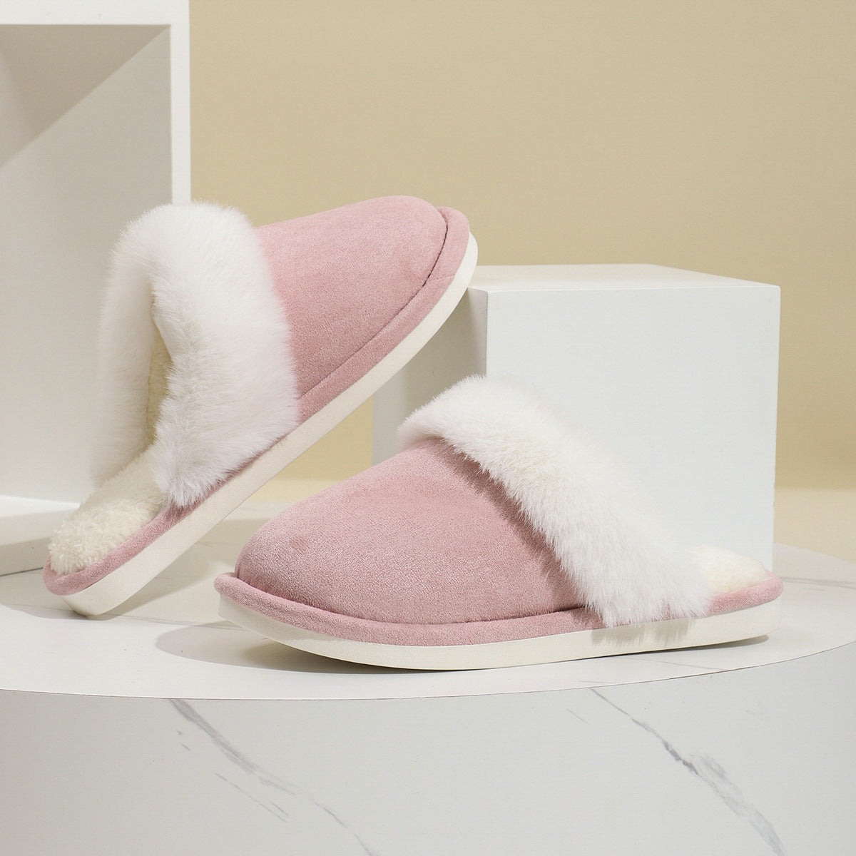 Women's slippers plush warm non-slip bedroom floors soft house Shoes