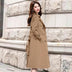 Women's trench coat over knee with belt double-breasted