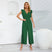 Women's short sleeve jumpsuits, long wide pants, sexy, elegant, summer