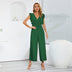 Women's short sleeve jumpsuits, long wide pants, sexy, elegant, summer