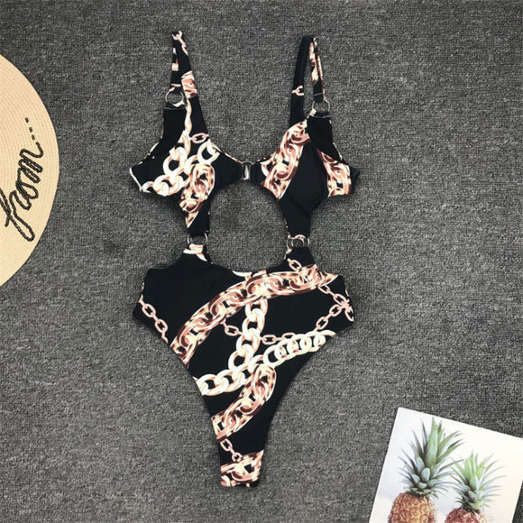 Women's swimsuit one-piece elegant Sexy hollow stitching