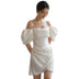 Mini Mermaid Sexy Wedding Dress Elegant Off Shoulder Puff Sleeves