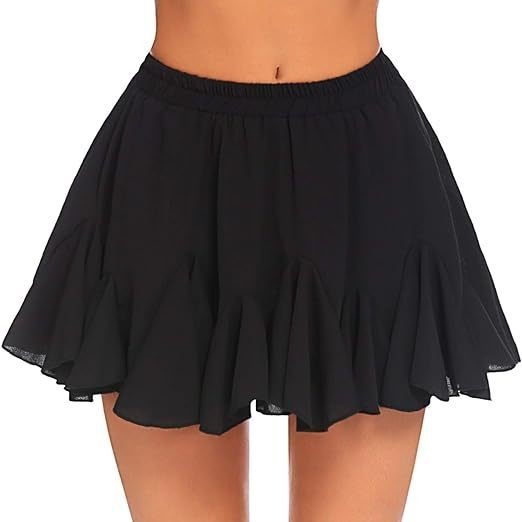 Woman's Min skirt fluid bohemian ruffled elegant pleated