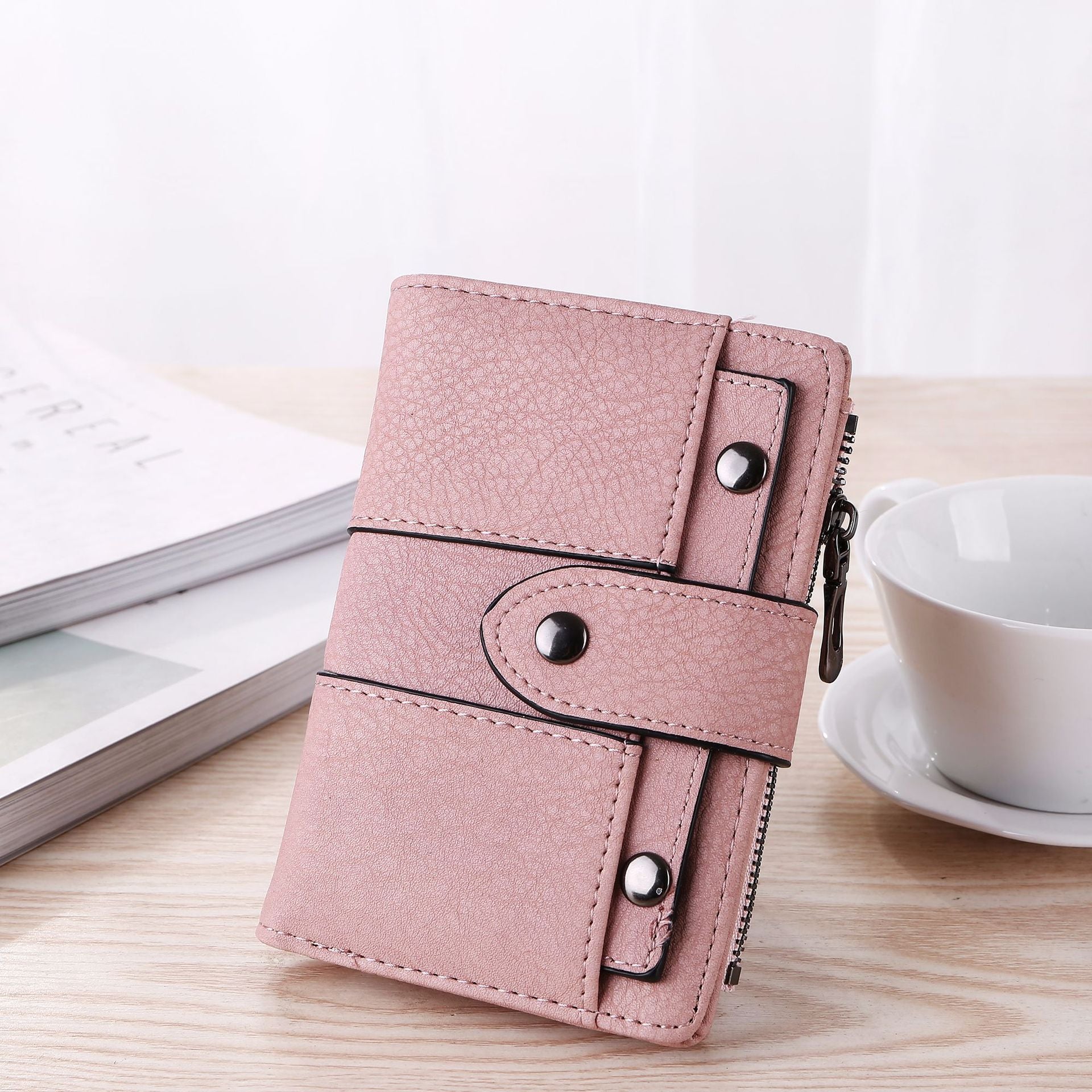 Women's short wallet elegant retro three-fold wallet